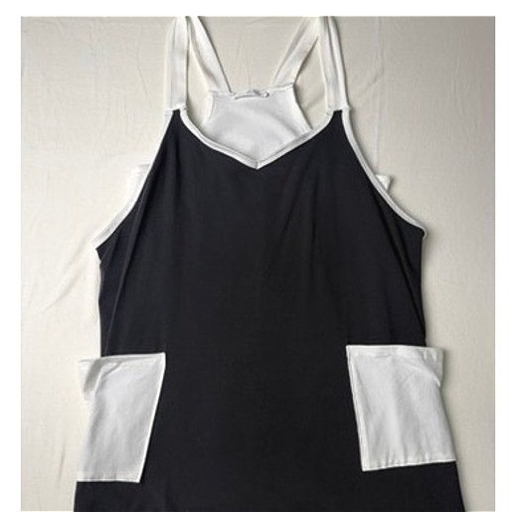 Ces Femme Black White Colorblock Pocket romper  XL Made in USA
